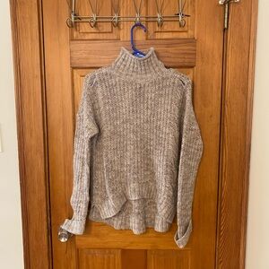 Express Gray Chunky Knit Turtleneck Sweater